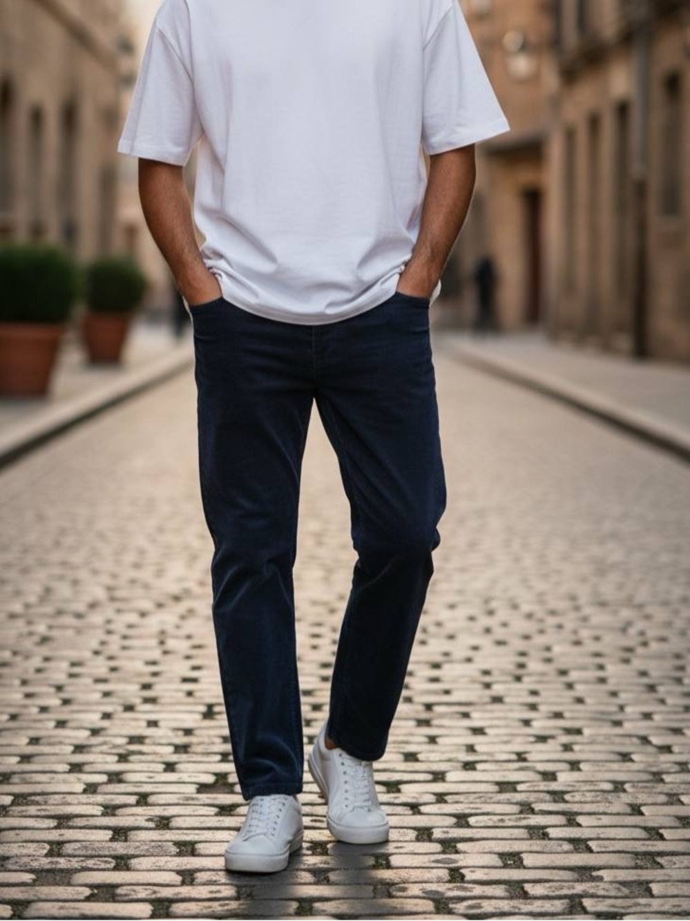 Stefano Ricci Slim Straight Jeans in Dark Blue
